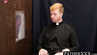 FatherXXX.com - Sinful twink's confession booth raw fucking by a horny, devious pries