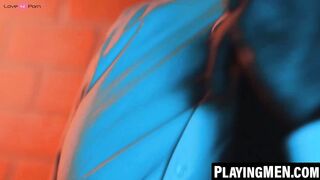 PlayingMen.com - Tony D Angelo lets Rocky Vallarta worship his cock at the glory hole