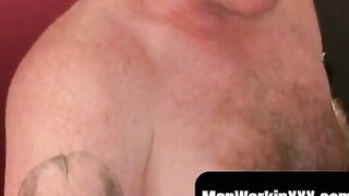 MenWorkinXXX.com - Mature amateur works on his long hard dick until he cums solo