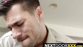 NextDoorXXX.com - Handsome horny guy gets fucked with a dildo and big fat cock