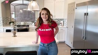 Big booty busty MILF playing with dildos