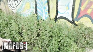 Slim Dark Haired Mia Navarro Riding A Long Dick Public