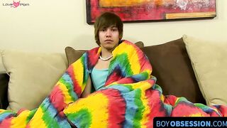 BoyObsession.com - Emo twink's uncut cock jack off and ass dildoing session