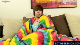 BoyObsession.com - Emo twink's uncut cock jack off and ass dildoing session