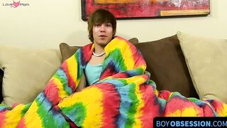 BoyObsession.com - Emo twink's uncut cock jack off and ass dildoing session
