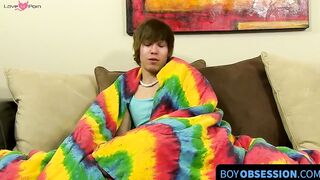 BoyObsession.com - Emo twink's uncut cock jack off and ass dildoing session