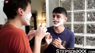 Teaching Joaquin Santana and Danny Bianchi how to properly suck a massive dick