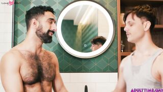 OH NO! How AWKWARD is this! Dude gets a boner when taking a shower with his friend