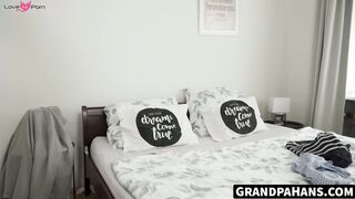 Pleasurable pussy ramming with blonde Baby Kxtten and horny old guy