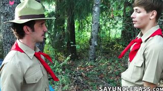 Scoutmaster Greg McKeon handles Cyrus Stark naughty scout orientation