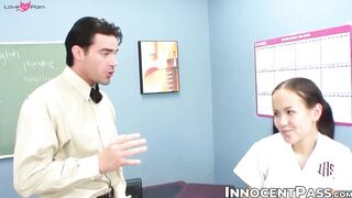 College babe Amai Liu wants to get fuck after getting bored during class with Charles