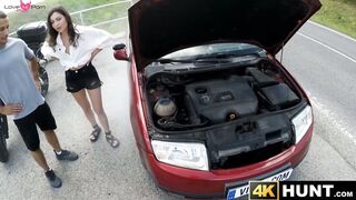 Naughty brunette Helina Dream loves to suck cock and ride it