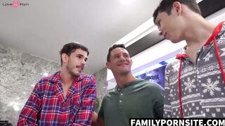 FamilyPornSite.com - Jax Thirio fed dicks by stepbrothers Jesse and Braden