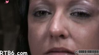 Painful clamping for beauty's tits