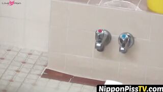 NipponPissTV.com - Bunch of Japanese babes secretly filmed pissing in the shower open