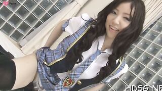 Shaft riding scene with a overwhelming teenie Ayane Okura
