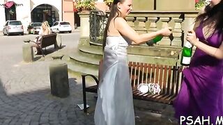 Girl's shaved cunt fucked hard