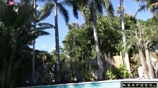 Sabrina Snow Poolside Fuck with Sweet Blonde Girlfriend