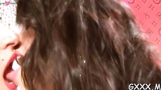 Girl's tits and cunt licked
