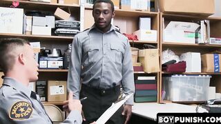 BoyPunish.com - Ebony security's raw, intense bareback punishment by a hung, dominant