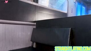 Well built Alex Gons flexing his cock sucking skills on Alam Herreras dick