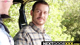 Jackson porn video – NextDoorXXX.com - Hunky gay rides cock raw after outdoor blowjob