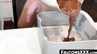 FalconsXXX.com - Solo athletic stud Josh Moore masturbates in the kitchen in a hot je