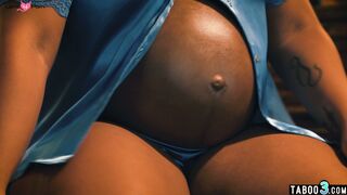Pregnant ebony MILF craving for a cock