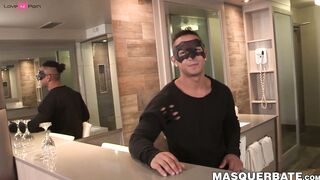 Brawny dude with nice abs James solo masturbates his weenie