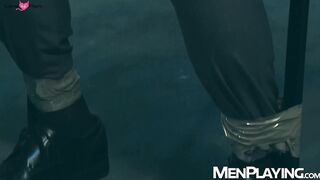 Latino Jean Franko ties up Mike De Marko and pounds his ass hard