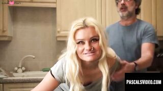 Tattooed blonde Jakki Louise enjoys being taken by a big cock