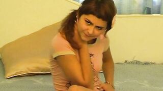 Tasty brunette young gal Silvia in sexy lingerie masturbates