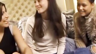Never seen before lesbians toying pussies in threesome