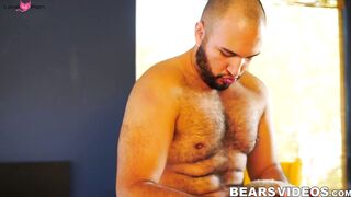 Sexy jockstrap wearing bear Dale Savage fucked hard bareback