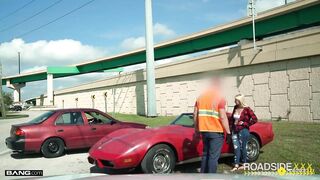 Roadside - Curvy Blonde Goddess Gets Plowed By Roadside Assistance