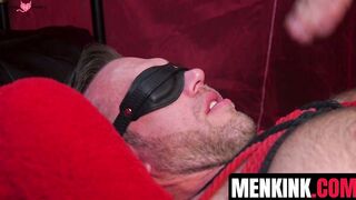 Bound jock Alex Mecum covered in wax before getting ANAL STRETCHED
