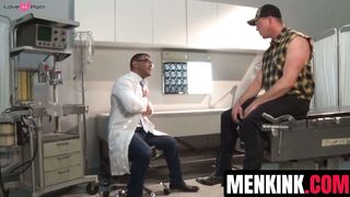 Pierce Paris holes are examined by Doctor Draven Navarro and orderlies