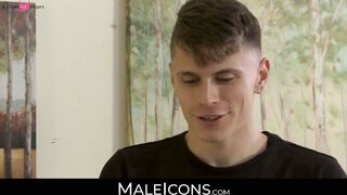 MaleIcons.com - Cute twink Troy Accola's wild ride with Noah Donovan's big black cock