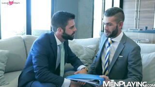 Suited hunk Axel Max is savagely barebacked by hung Hector de Silva