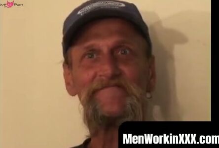 MenWorkinXXX.com - Bearded mature homo jerks off his big dick and achieves an intense
