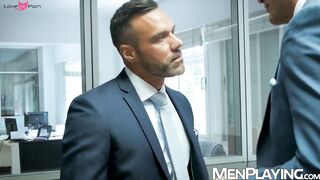 Bossy hunk Manuel Skye raw destroys submissive employee Johan Kane