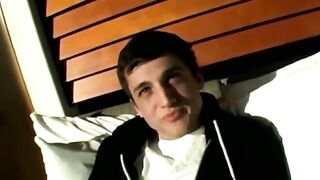 Handsome Chris Porter showed his pink hole while tugging his throbbing cock