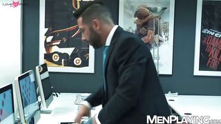 Office coworkers Hector de Silva and Sebastian Reiss raw breed