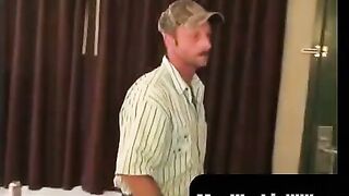 MenWorkinXXX.com - Mustached mature gives blowjob then raw fucks his partner hard