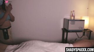 Sexy masseuse Gabriella gives happy ending handjob massage