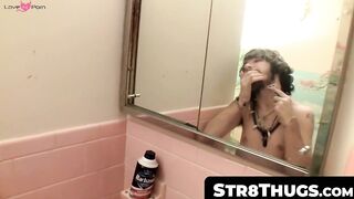 Str8Thugs.com - Hairy youngster Samuel Phatom's solo beard trim and intense wank off