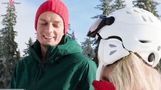 Big Sexy Boobs Mature Blonde And Young Guy Have Sensual Sex In The Mountains