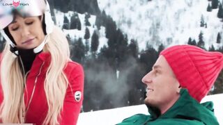 Big Sexy Boobs Mature Blonde And Young Guy Have Sensual Sex In The Mountains