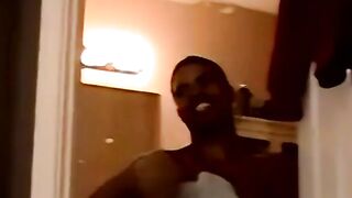 JoeSchmoeXXX.com - Ebony jock masturbation paused with mature homo's blowjob