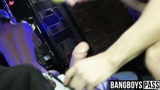 Stud enters strip club where his hard dick is sucked deep